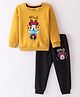 Bodycare Cotton Fleece Knit Full Sleeves Winter Wear Suit Minnie Mouse Print - Yellow & Black