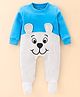 Bodycare Fleece Full Sleeves Romper With Doggy Print - Blue