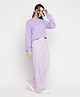 Lil Tomatoes Full Sleeves Peanuts Theme Snoopy Character Printed Tee With Striped Pajama - Purple