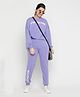 Lil Tomatoes Full Sleeves Ltd Edition Text Printed Cotton  Looper  Track Suits - Lavender