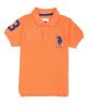 U.S. Polo Assn Half Sleeves T-Shirt Logo Print - Orange