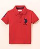 U.S. Polo Assn Half Sleeves T-Shirt Logo Print - Red