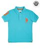 U.S. Polo Assn Half Sleeves T-Shirt Logo Print - Light Blue