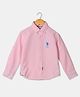 U.S. Polo Assn. Knit Full Sleeves Solid Colour Shirt with Logo Embroidery - Light Pink