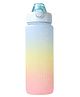 House of Quirk 1L Water Bottles with Time Markings, BPA Free, Leak Proof, Measures How Much Water You Drink, Stylish Strap, Motivational Sports Water Bottle (Blue/Yellow/Pink)