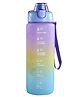 House of Quirk 1L Water Bottles with Time Markings, BPA Free, Leak Proof, Measures How Much Water You Drink, Stylish Strap, Motivational Sports Water Bottle (Purple/Yellow/Green)