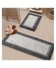 Saralhome Elyesse Antiskid Bathmat-Runner  2pc  Grey. 40cm x 58cm, 40cm x 110cm