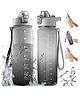 House of Quirk 1L Water Bottles with Time Markings BPA Free - multicolor