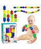 FunBlast Connecting Beads for Kids Interlocking Puzzle Blocks 12 Pieces - Multicolor