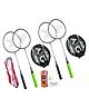 AXG Scratch Resistant A-2000 Racquets Set of 4 with Covers 3 Feather Shuttles & Net Badminton Kit - Multicolor