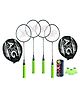 AXG Scratch resistant A-2000 Badminton Racquets set Of 4 with 3 Plastic Shuttles Badminton Kit (Green)