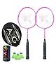 AXG Durable & Stylish Design 2 Racquets With 3 Plastic Shuttles And Cover Badminton Kit (Pink)