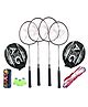 AXG Scratch Resistant A-2000 Racquets set of 4 with Cover, 3 Plastic Shuttle and Net Badminton Kit (Maroon)