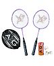 AXG Durable Stylish Design with 3 feather shuttles and cover Badminton Kit (Purple)