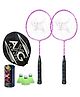 AXG Durable & Stylish Design 2 racquets with 3 plastic shuttles and cover Badminton Kit for kids (Pink)