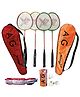 AXG Thrasher Racquets with Feather shuttles and net Badminton Kit