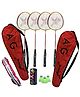 AXG Thrasher Racquets Set of 4 with Plastic shuttles and net Badminton Kit