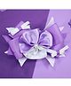 Kamule Satin Floral Designed & Bow Detailed Alligator Hair Clip - White & Purple