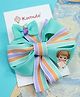 Kamule Doll Patch Detailed & Bow Designed Hair Clip - Green & Multi Colour