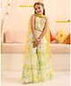 Pspeaches Sleeveless Sequin Gota Pati Lace Embellished & Colour Gradient Coordinating Sharara Set  - Multi Colour