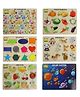 MINDMAKER Wooden Puzzles Educational and Learning Toy Pack of 6 Multicolour - 89 Pieces