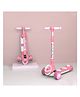 StarAndDaisy Kick On Scooter for Kids with Extra Wide PU Light Up Wheels Kids Scooter with Height Adjustable Handlebar - Pink