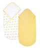 My Milestones 100% Cotton Interlock Baby Wrapper Apple Print Pack of 2 - Yellow & White