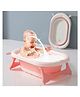 R for Rabbit Bubble Double Aqua Bath tub for Baby, Foldable,Temperature Sensitive Indicator for New Born of 0 to 3 Years - Pink