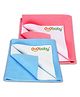 OYO BABY Small Dry Sheet 100% Waterproof for New Born Baby | Protects Mattress, Bed Sheet | Size 50 X 70cm, Pack of 2 (Blue +Salmone Rose)