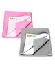 OYO BABY Anti-Piling Fleece Extra Absorbent Instant Dry Sheet, Baby Bed Protector, Waterproof Sheet, Small (100cm x 70cm), Gray and Pink (Pack of 2)