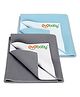 OYO BABY Anti-Piling Fleece Extra Absorbent Instant Dry Sheet, Baby Bed Protector, Waterproof Sheet, Small (100cm x 70cm), Grey and Sea Blue (Pack of 2)