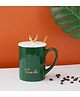 The Procure Store Ceramic Mug Designed with 3D Magical Reindeer Lid 380 ml - Green