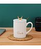 The Procure Store Ceramic Mug Designed with 3D Magical Reindeer Lid 380 ml - White