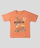 Somersault Half Sleeves Quotes Patch Detailed T-shirt - Orange