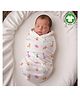 Mom's Home Organic Cotton Muslin Swaddle Small Elephant Print - White Blue