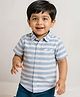 Somersault Half Sleeves Horizontal Striped Shirt - Multi Colour & Blue
