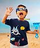 Somersault Half Sleeves Shark Printed Tee - Navy Blue