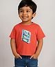 Somersault Half Sleeves Placement My Adventure Journal Printed Tee - Red