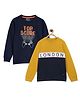 3PIN Pack Of 2 Full Sleeves Game Theme Printed & Colour Block Sweatshirts - Navy Blue
