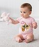 KNITROOT Navratri Theme Half Sleeves Jai Maa Durge Printed Onesie - Pink