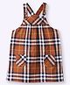 Beebay Sleeveless  Tartan Window Pane Checked Pinafore Dress - Brown