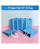 Shopping Time Blue Polka Dot Gift Bag - Pack of 10