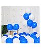 Zyozi Blue & White Metallic Balloons  with Ribbon for Birthday Party Decorations - Pack of 42