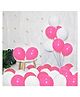 Zyozi Pink &  White Metallic Balloons with Ribbon for Birthda, Baby Shower Party Decorations - Pack of 32