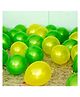 Zyozi Green & Yellow Metallic Balloons with Ribbon for Birthday Party Decorations - Pack of 22