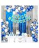 Zyozi Birthday Decoration Combo For Kids Blue Silver & White -  Pack Of 67