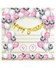 Zyozi Birthday Decoration Combo Items Pink White Silver - Pack of 64