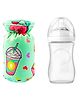 Mittenbooty Baby Broad Neck Bottle Cover for  feeding Bottle upto 150ml Shakes print Green