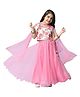 BIBA Half Sleeves Floral Printed & Gota Lace Embellished Choli With Lehenga & Dupatta - Pink
