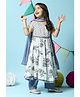 BIBA  Half Sleeves Floral Printed & Sequin Embellished Kurta With  Pant &  Dupatta - Off White